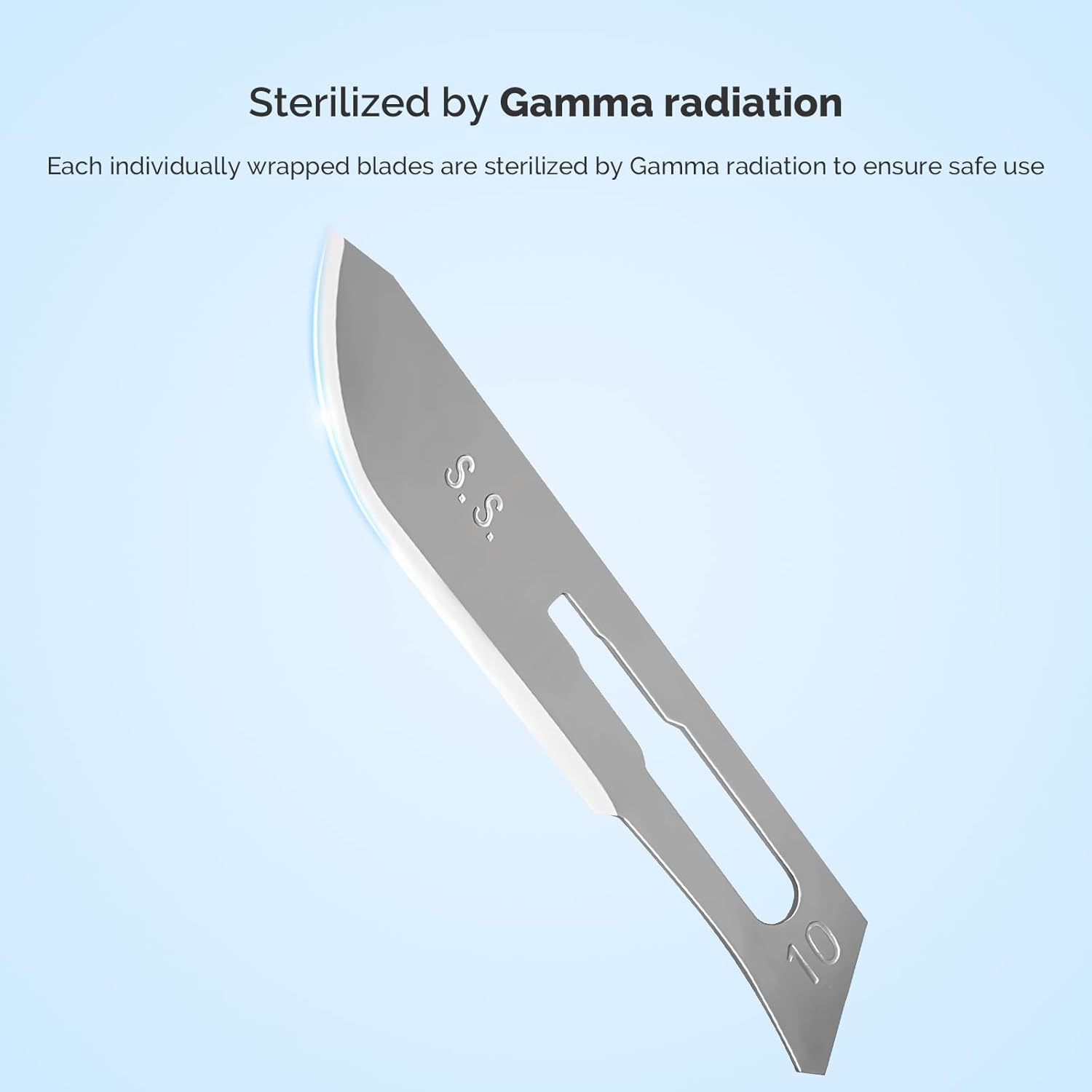 JMU 100pcs Sterile Surgical Blades #10, Stainless Steel Scalpel Blades, Individually Foil Wrapped