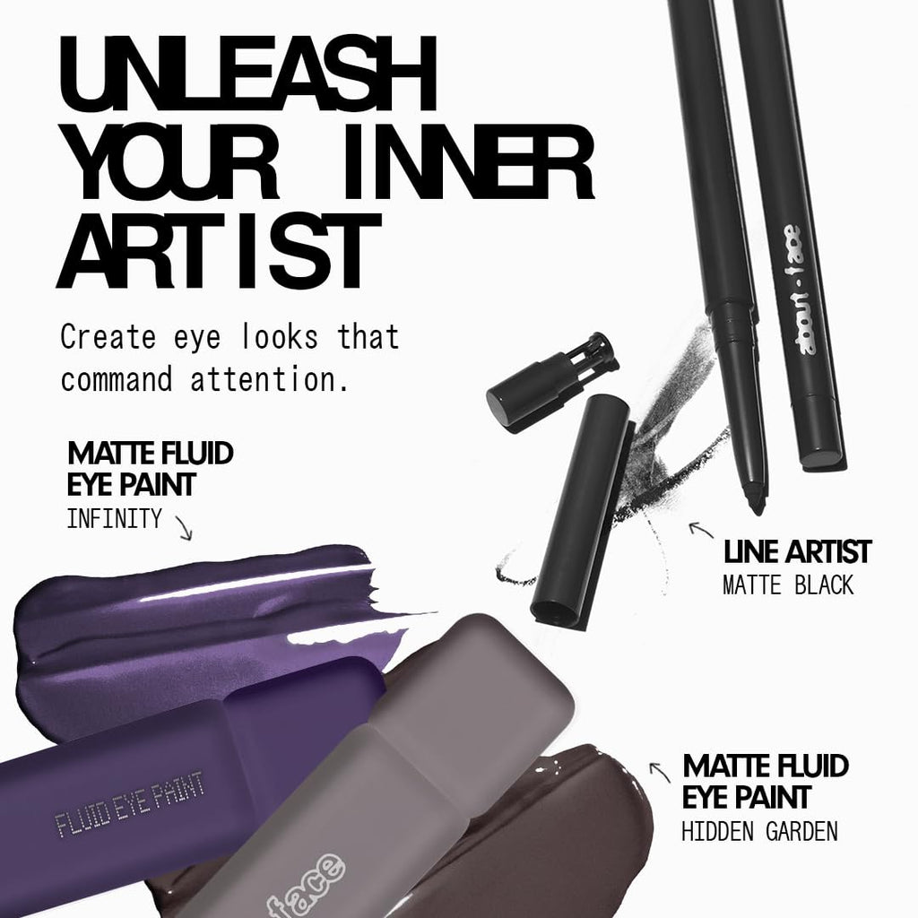 about-face Matte Fluid Eye Paint Capulets – High-Pigment Liquid Eyeshadow, Long-Lasting, No-Budge Matte Finish, Vegan & Cruelty-Free (Soft Brown)