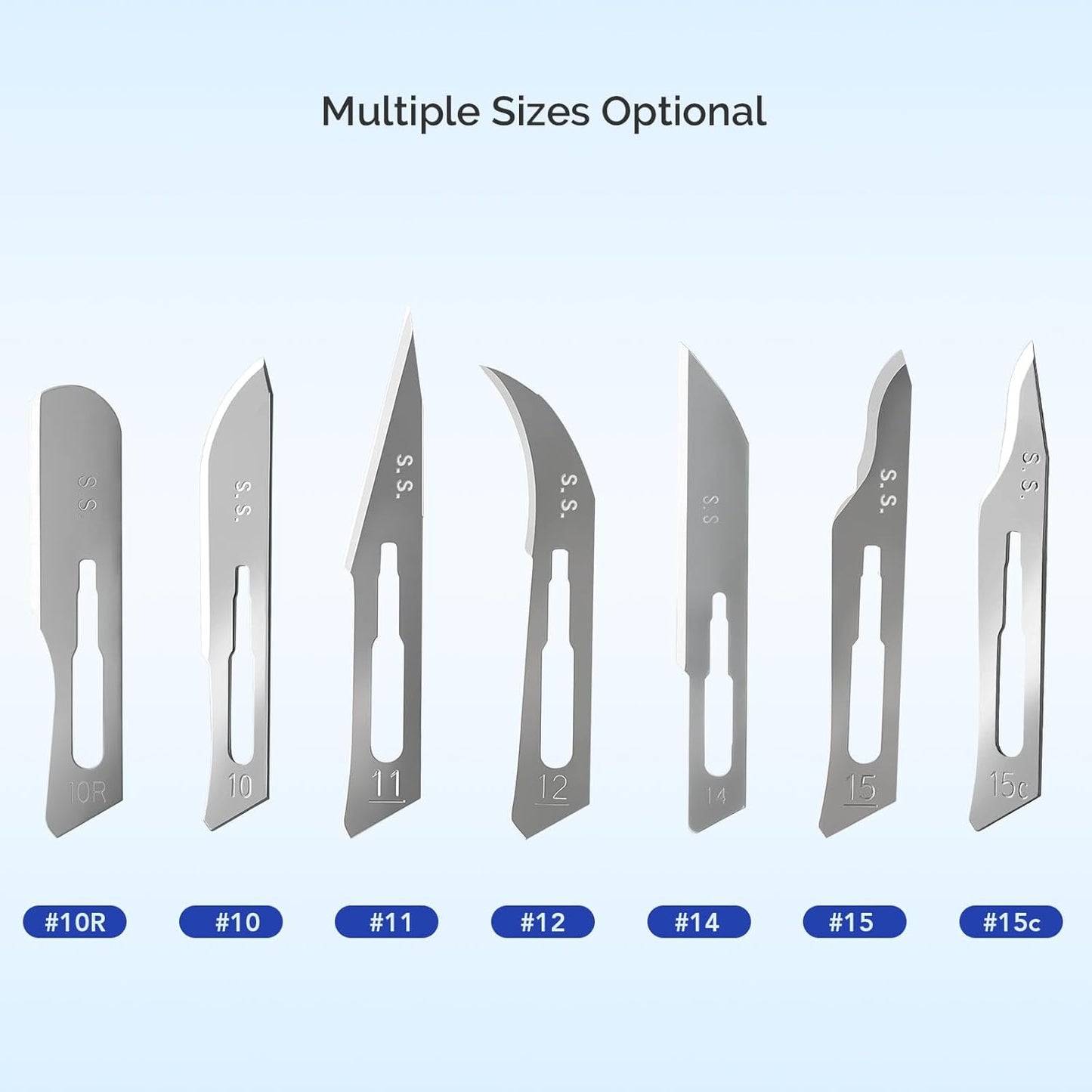 JMU 100pcs Sterile Surgical Blades #10, Stainless Steel Scalpel Blades, Individually Foil Wrapped