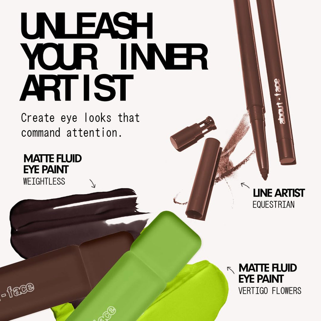 about-face Matte Fluid Eye Paint Capulets – High-Pigment Liquid Eyeshadow, Long-Lasting, No-Budge Matte Finish, Vegan & Cruelty-Free (Soft Brown)