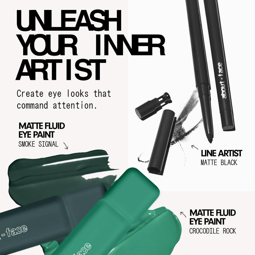 about-face Matte Fluid Eye Paint Capulets – High-Pigment Liquid Eyeshadow, Long-Lasting, No-Budge Matte Finish, Vegan & Cruelty-Free (Soft Brown)