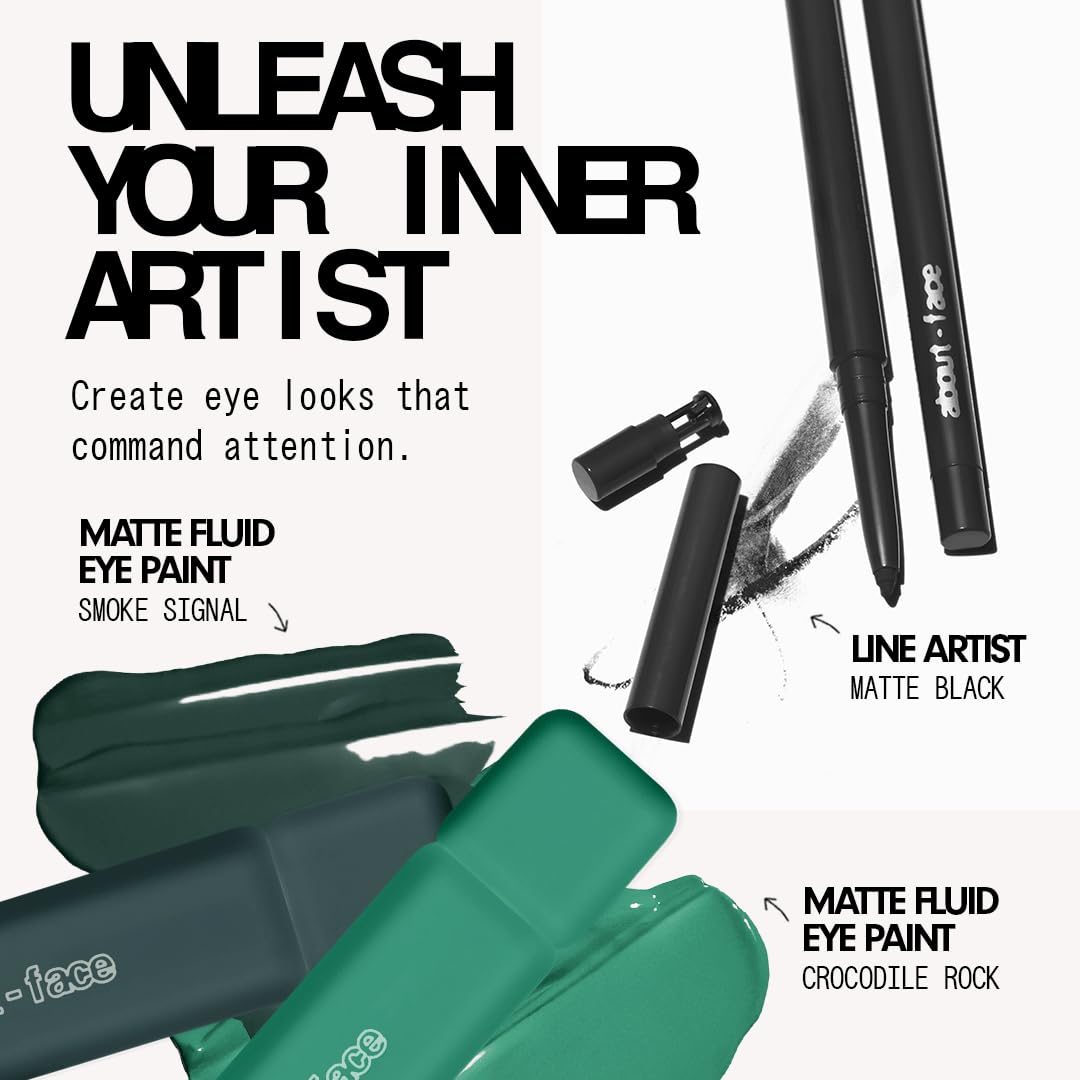 about-face Matte Fluid Eye Paint Capulets – High-Pigment Liquid Eyeshadow, Long-Lasting, No-Budge Matte Finish, Vegan & Cruelty-Free (Soft Brown)