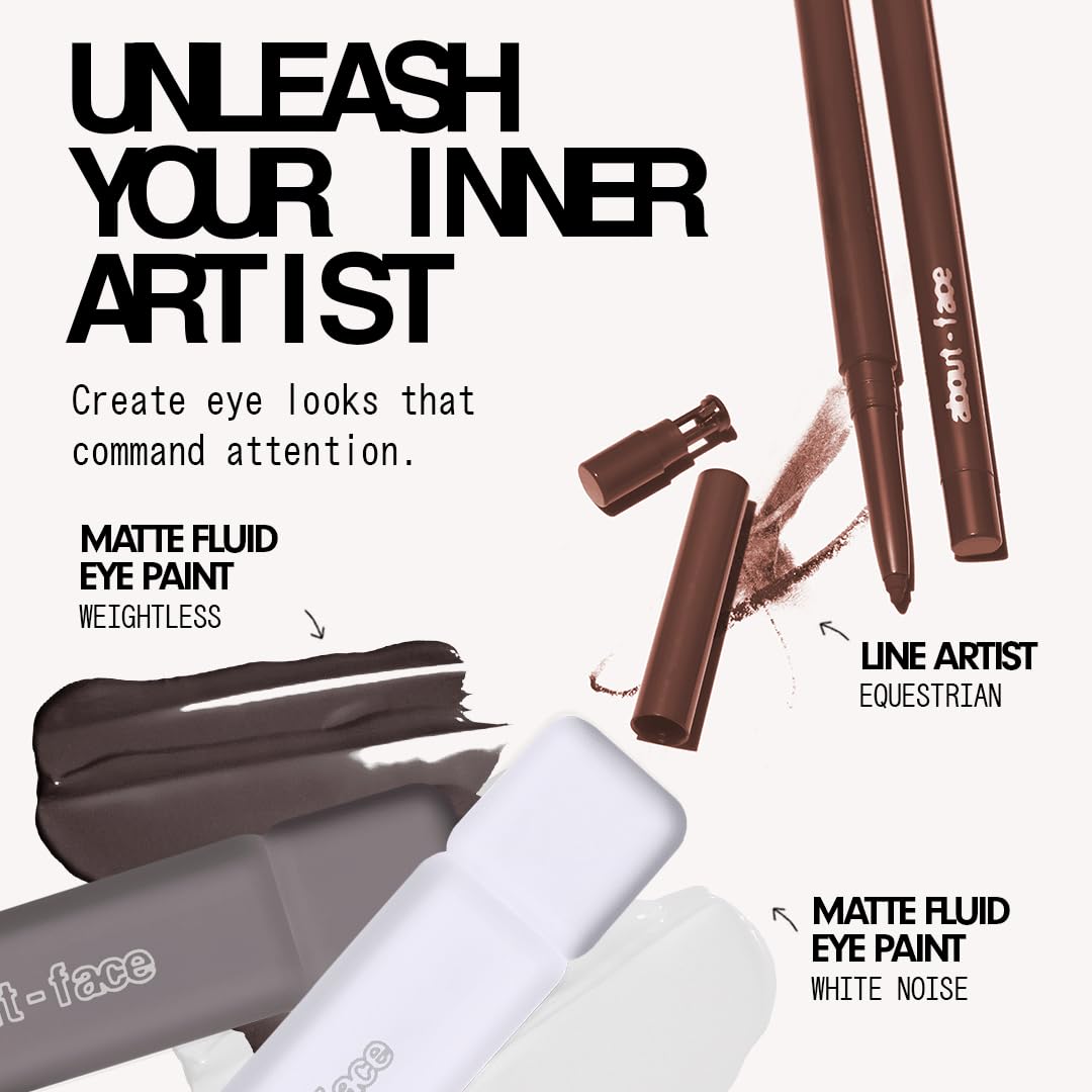 about-face Matte Fluid Eye Paint Capulets – High-Pigment Liquid Eyeshadow, Long-Lasting, No-Budge Matte Finish, Vegan & Cruelty-Free (Soft Brown)