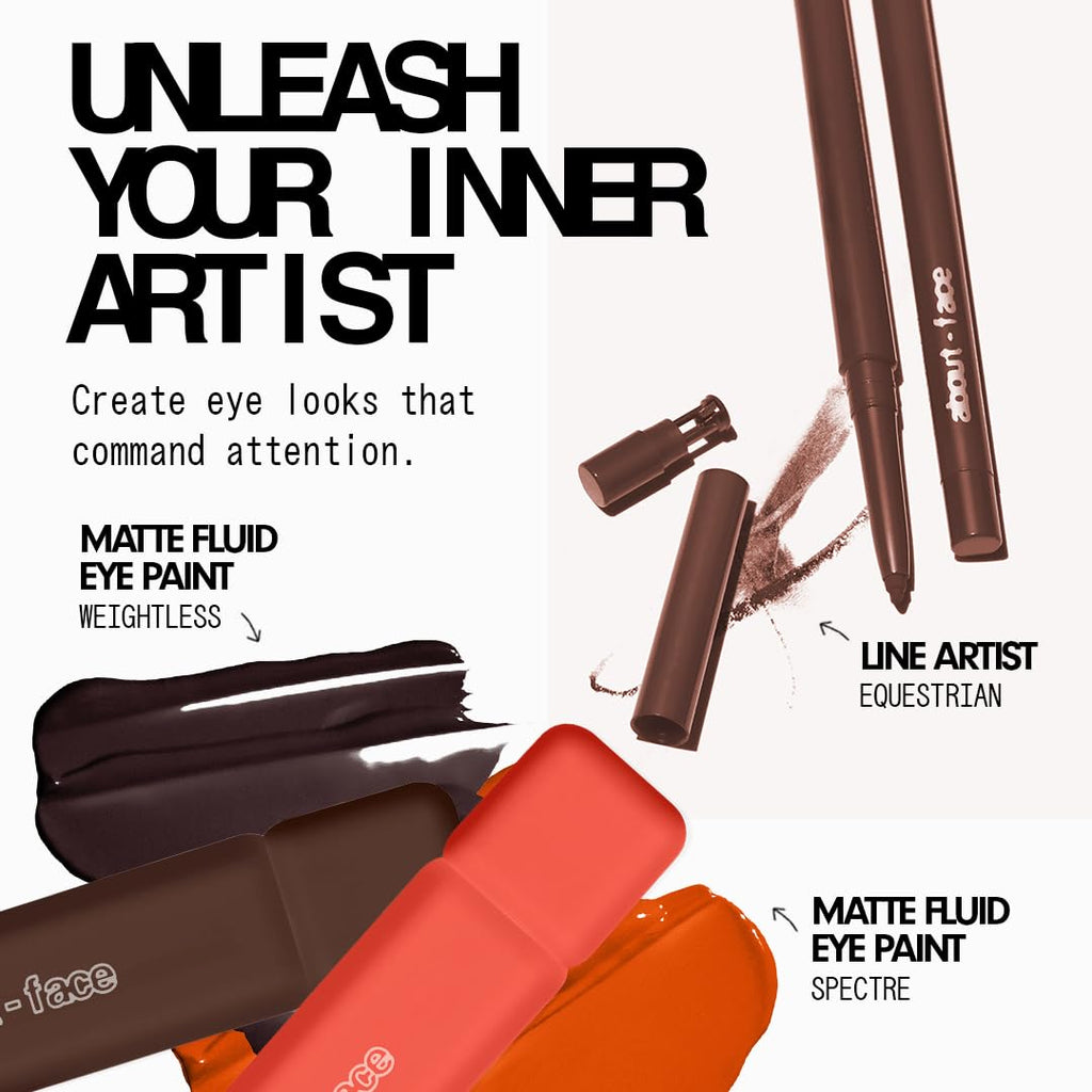 about-face Matte Fluid Eye Paint Capulets – High-Pigment Liquid Eyeshadow, Long-Lasting, No-Budge Matte Finish, Vegan & Cruelty-Free (Soft Brown)