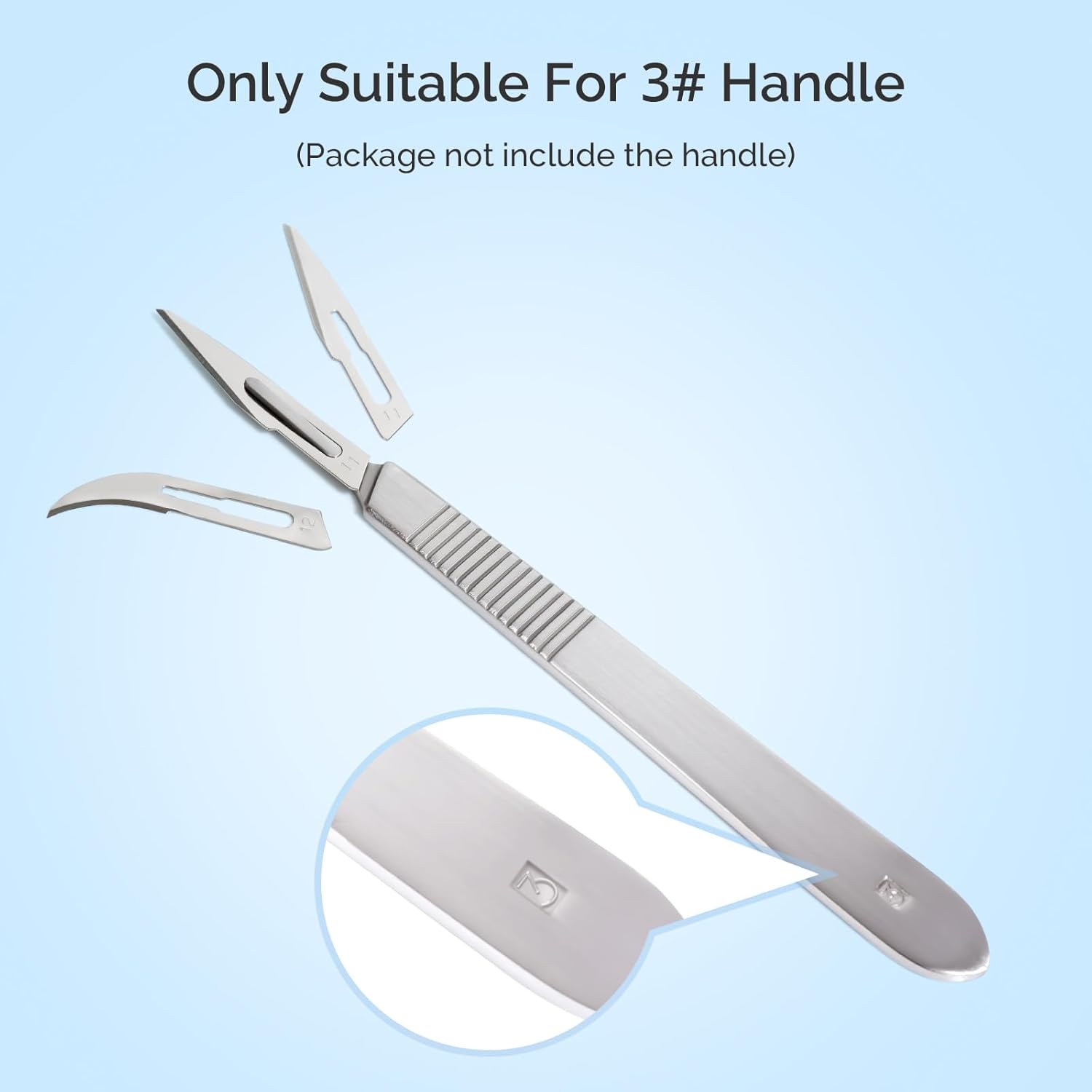 JMU 100pcs Sterile Surgical Blades #10, Stainless Steel Scalpel Blades, Individually Foil Wrapped