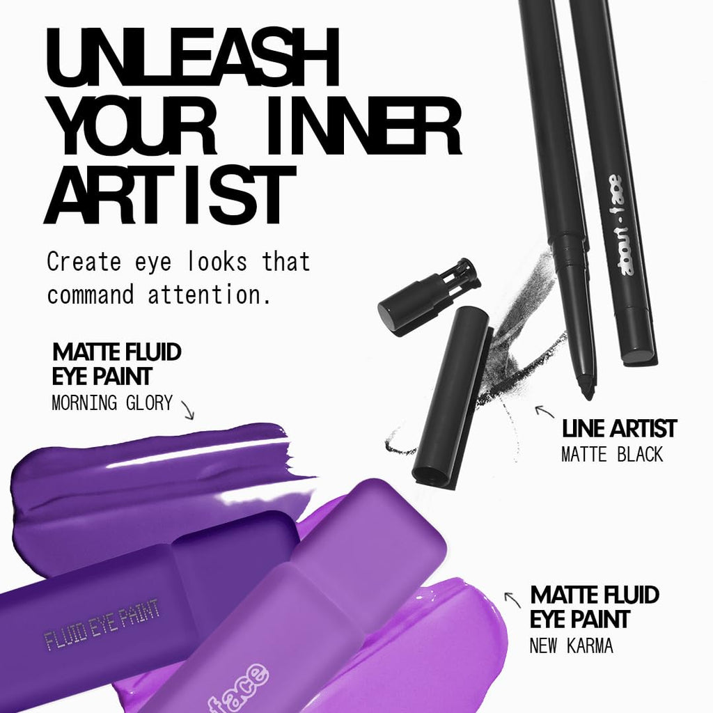 about-face Matte Fluid Eye Paint Capulets – High-Pigment Liquid Eyeshadow, Long-Lasting, No-Budge Matte Finish, Vegan & Cruelty-Free (Soft Brown)