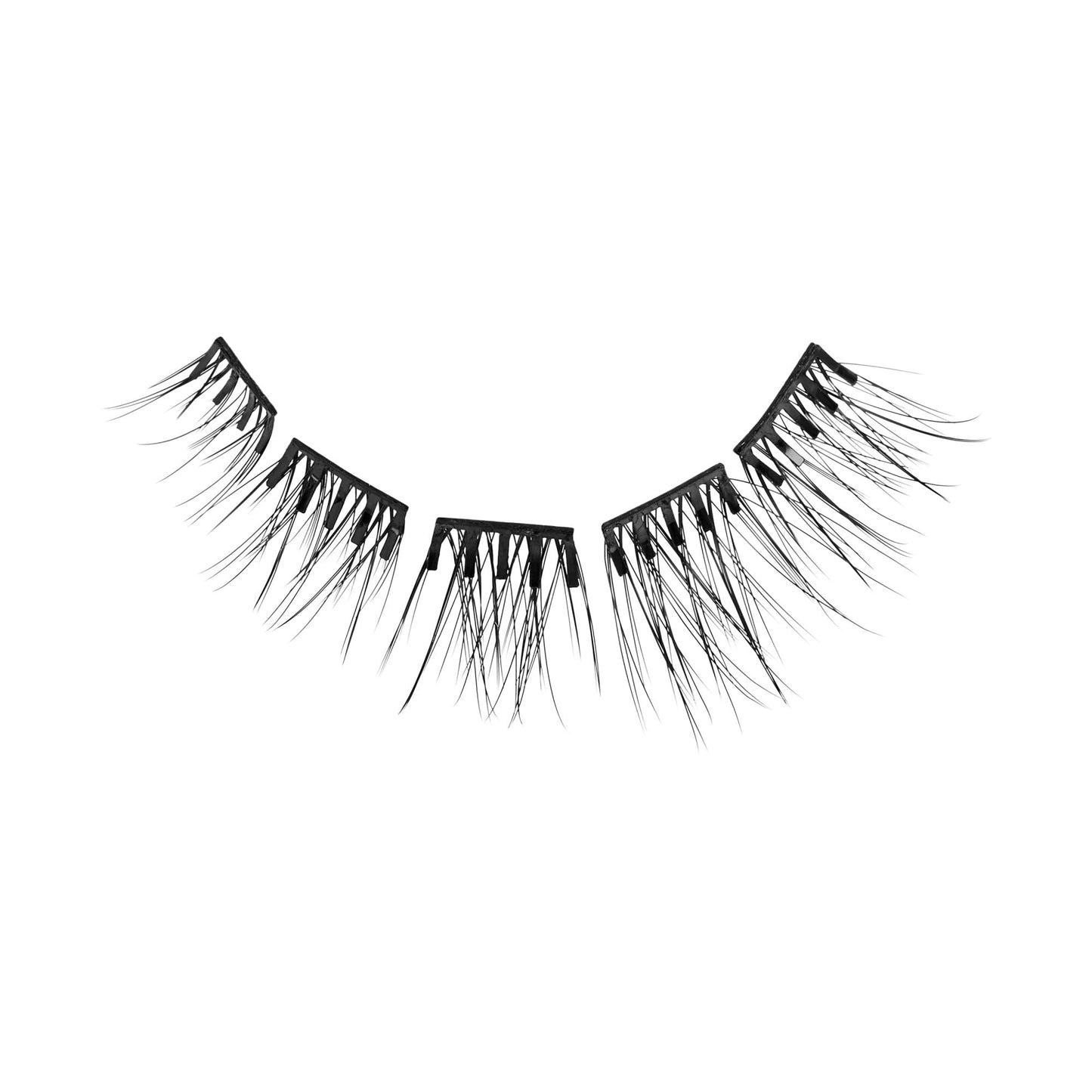 KISS imPRESS Falsies Press On Self Adhesive Eyelashes, 12mm-14mm Glam Volume Press On Lashes, Black, No Glue Needed, Invisible Band, 20 Lash Clusters & Non-Stick Applicator - Spiky