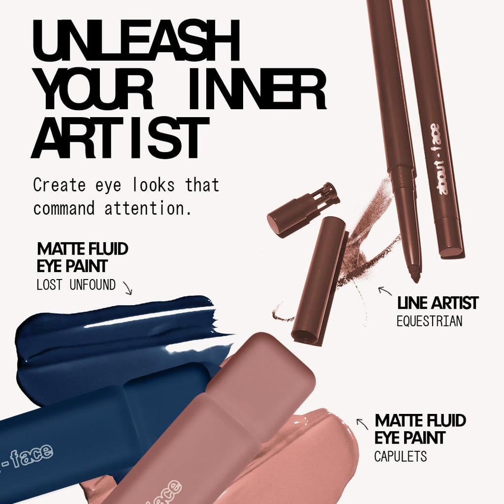 about-face Matte Fluid Eye Paint Capulets – High-Pigment Liquid Eyeshadow, Long-Lasting, No-Budge Matte Finish, Vegan & Cruelty-Free (Soft Brown)