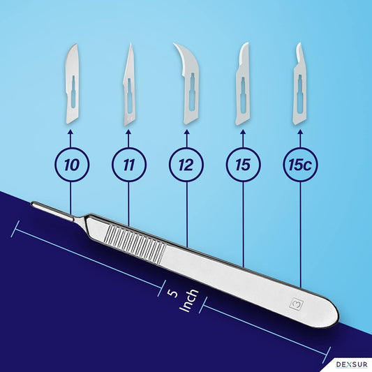 Scalpel Handle # 3, Premium Quality, Rust Proof Stainless Steel Scalpel Knife Handle, Lightweight and Durable, Fits Surgical Blades No. 10, 11, 12, 13, 14 and 15