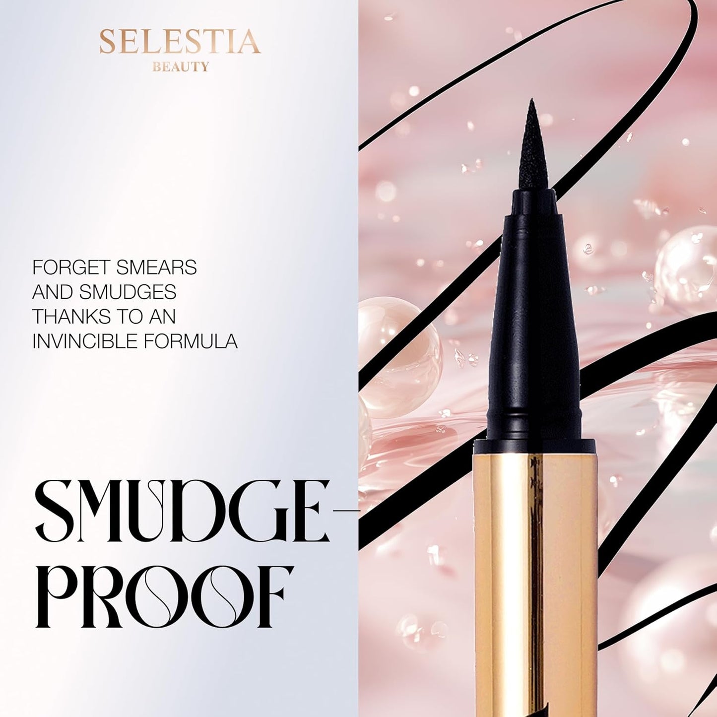 Black Liquid Eyeliner Pencil Queen Cobra – Long-Lasting – Quick-Drying, No Flaking – Thin Applicator & Intense Color – 0.016 fl.oz
