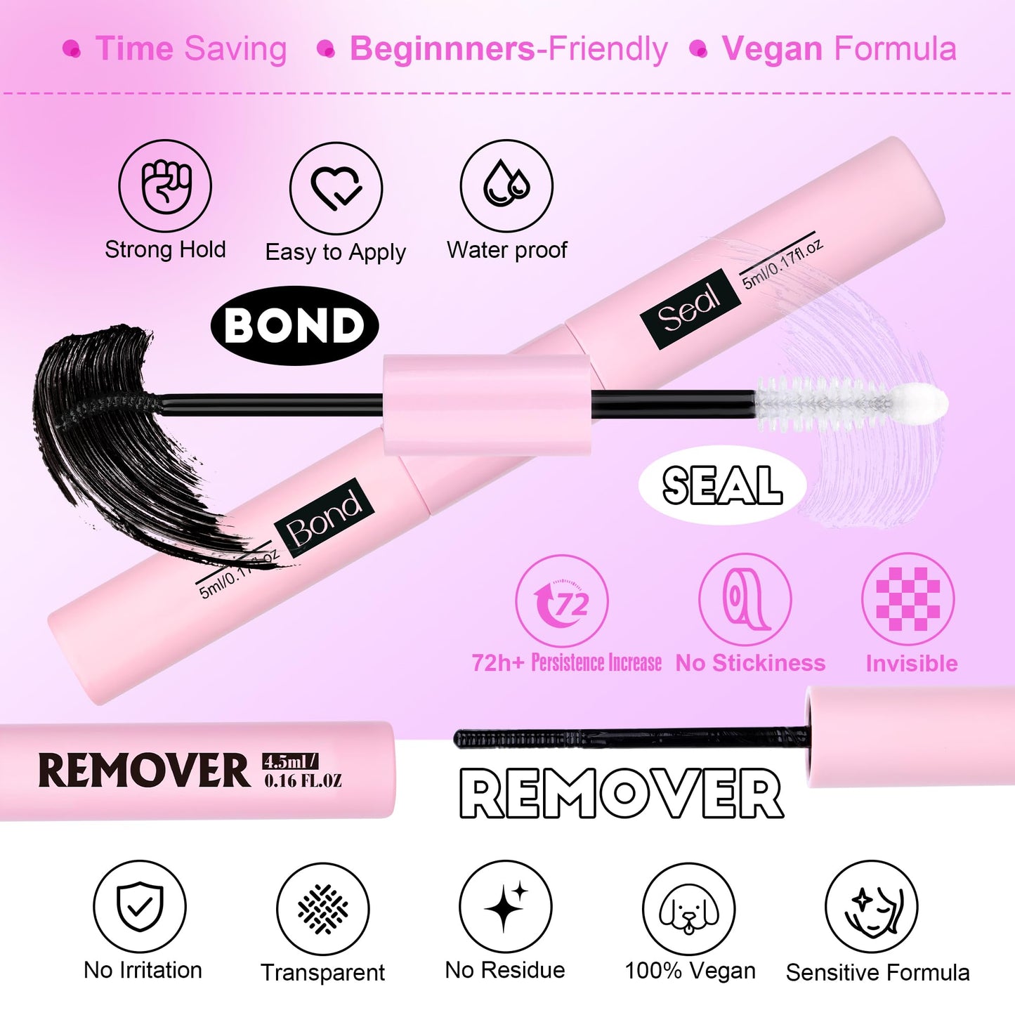 Pawotence Lash Extension Kit DIY 280pcs Lash Clusters Eyelash Extension Kit, 9-16mm 30D 40D Individual Lashes Kit with Lash Bond and Seal, Lash Tweezers for Self Use (30D&40D, 0.07D, 9-16mm, Kit)