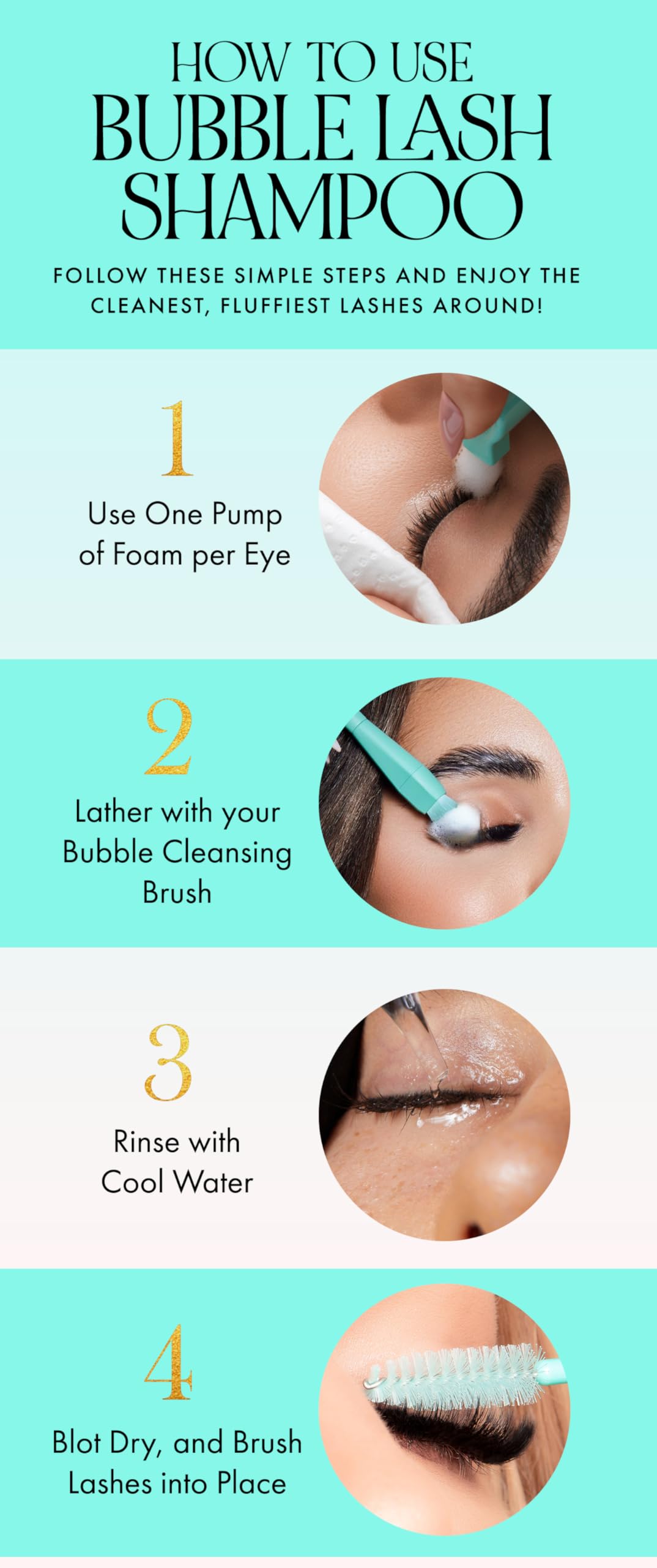 LBLA Bubble Lash Shampoo/Daily Lash Extension Cleanser/Lash Bath – Full Size, Travel Size & mini kit with brush – Gentle pH-Balanced Lash Cleanser and Makeup Remover (80 ML)