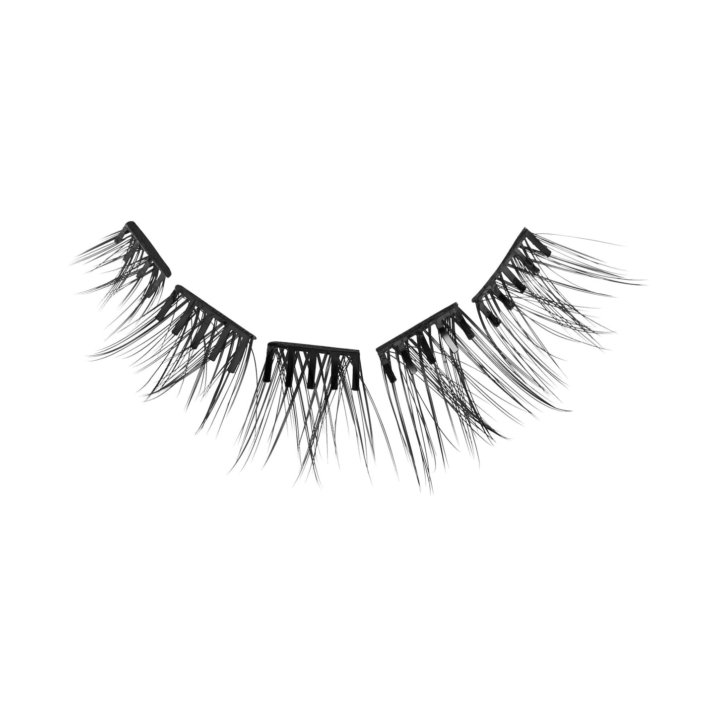 KISS imPRESS Falsies Press On Self Adhesive Eyelashes, 12mm-14mm Glam Volume Press On Lashes, Black, No Glue Needed, Invisible Band, 20 Lash Clusters & Non-Stick Applicator - Spiky