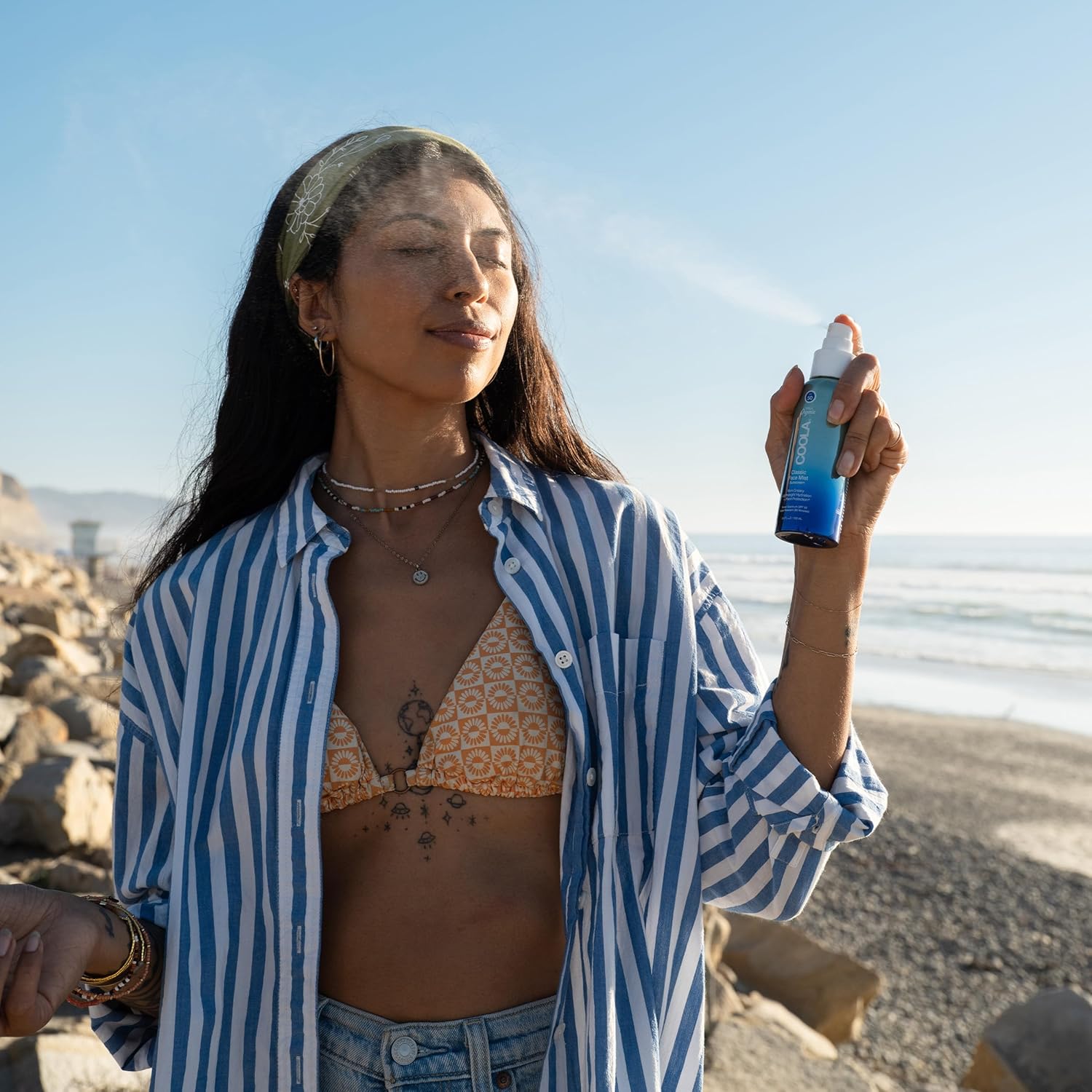 COOLA Organic Sunscreen SPF 50 Sunblock Face Mist, Dermatologist Tested Skin Care for Daily Protection, Vegan and Gluten Free, Natural Fragrance, 3.4 Fl Oz