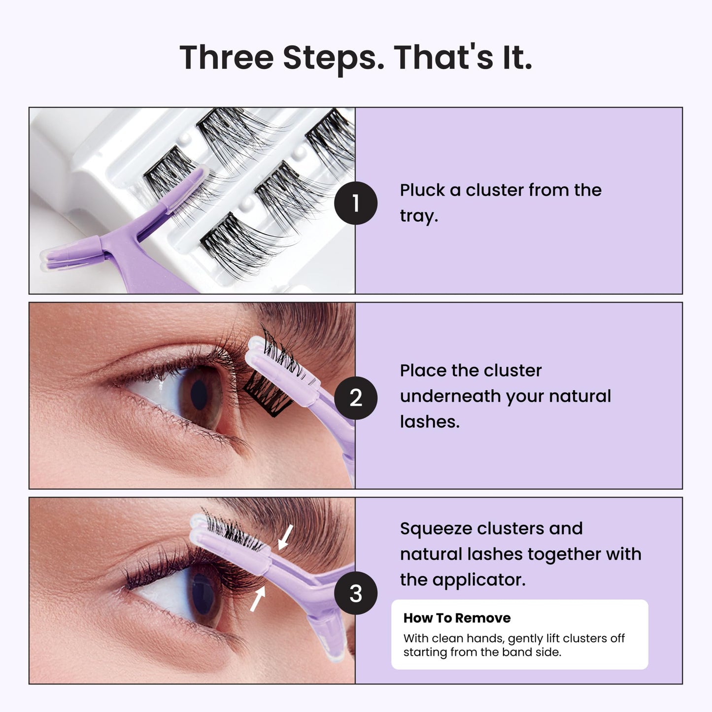 KISS imPRESS Falsies Press On Self Adhesive Eyelashes, 12mm-14mm Glam Volume Press On Lashes, Black, No Glue Needed, Invisible Band, 20 Lash Clusters & Non-Stick Applicator - Spiky