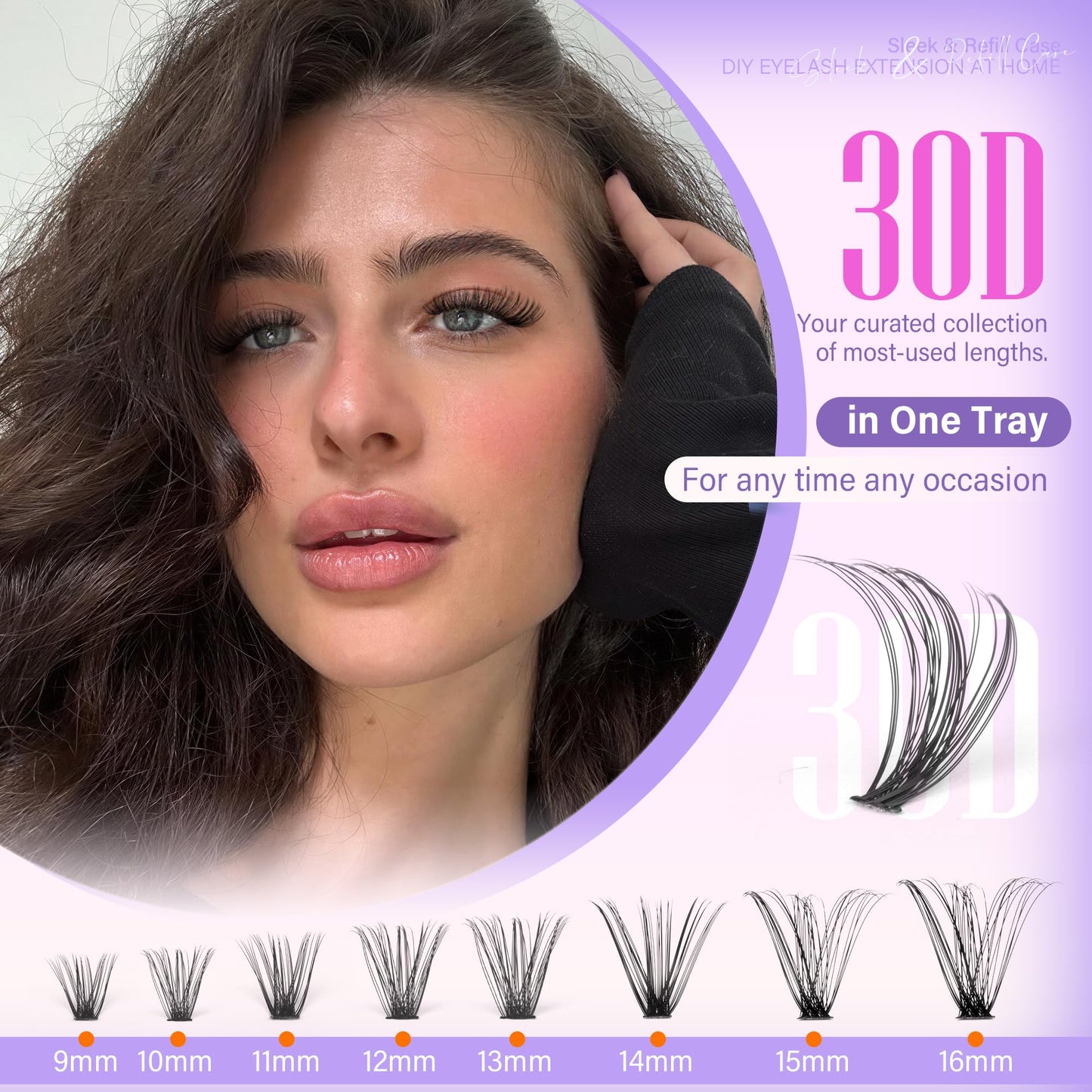 Pawotence Lash Extension Kit DIY 280pcs Lash Clusters Eyelash Extension Kit, 9-16mm 30D 40D Individual Lashes Kit with Lash Bond and Seal, Lash Tweezers for Self Use (30D&40D, 0.07D, 9-16mm, Kit)