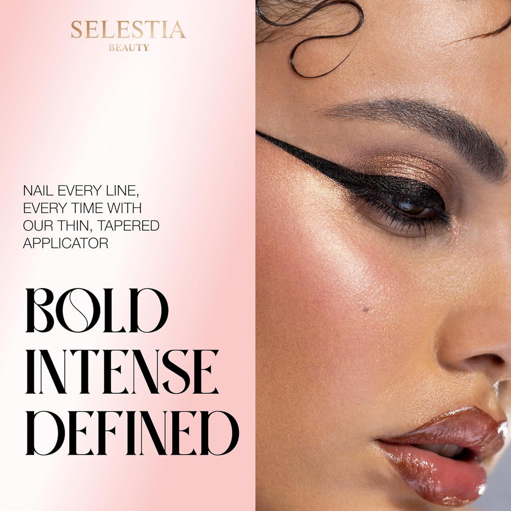 Black Liquid Eyeliner Pencil Queen Cobra – Long-Lasting – Quick-Drying, No Flaking – Thin Applicator & Intense Color – 0.016 fl.oz