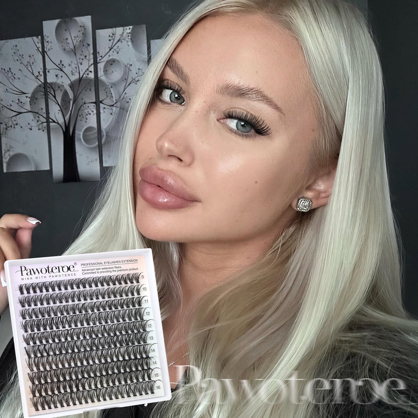 Pawotence Lash Extension Kit DIY 280pcs Lash Clusters Eyelash Extension Kit, 9-16mm 30D 40D Individual Lashes Kit with Lash Bond and Seal, Lash Tweezers for Self Use (30D&40D, 0.07D, 9-16mm, Kit)
