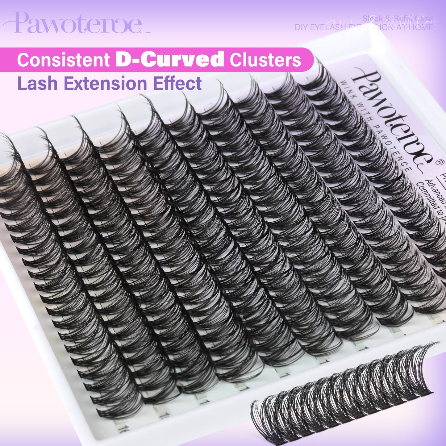 Pawotence Lash Extension Kit DIY 280pcs Lash Clusters Eyelash Extension Kit, 9-16mm 30D 40D Individual Lashes Kit with Lash Bond and Seal, Lash Tweezers for Self Use (30D&40D, 0.07D, 9-16mm, Kit)